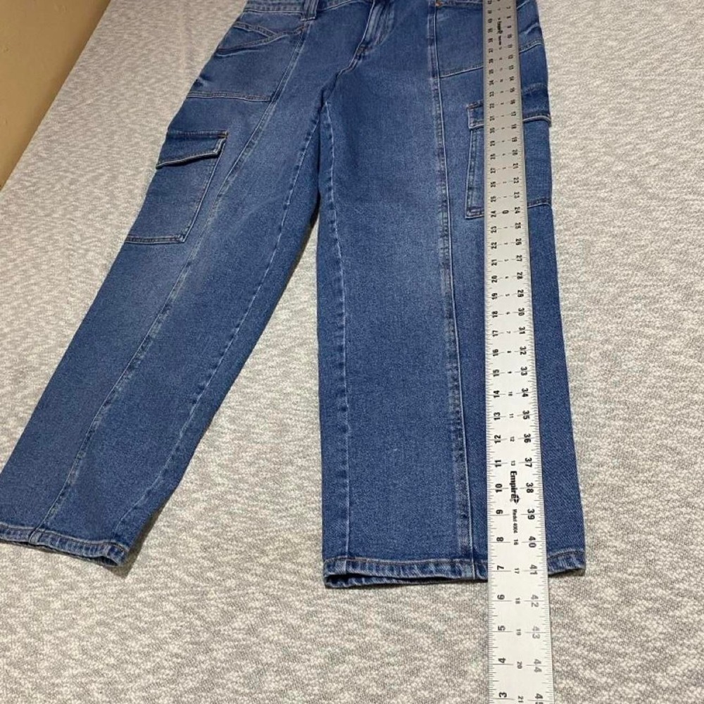 Lane Bryant blue denim cargo jeans pants mid rise Women 18. SKU-B955